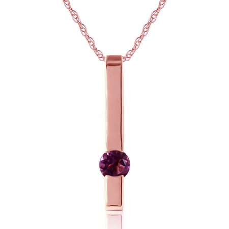 Galaxy Gold 14K Solid Gold Natural Amethyst Necklace for Women - Rose Gold Fine Jewelry