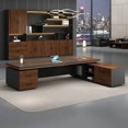 thumbnail image 4 of Conference Shaped Office Desk Wood Vanity Mid Century Modern Computer Desks Long Conference Mesa Escritorio Office Furniture My Lux Decor Round, 4 of 33