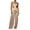 Beige, variant on Casual Strapless Bandeau 2 Piece Outfit for Women, Tie-Front Top with Wide Leg Pants, Summer Everyday Wear, 2 Piece, S-XXL Plus Size Friendly