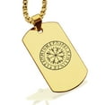 thumbnail image 1 of Stainless Steel Viking Vegvisir (Compass) Dog Tag Pendant Necklace, 1 of 3