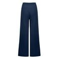 thumbnail image 5 of HXWCHs Plus Size Solid Trousers Women's Fashionable Spring Summer Wide Leg Trouser Casual Button Front Baggy Pants Comfortable Plus Size L Navy, 5 of 8
