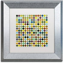 Trademark Fine Art "Rustic Rounds 125" Canvas Art by Michelle Calkins, White Matte, Silver Frame