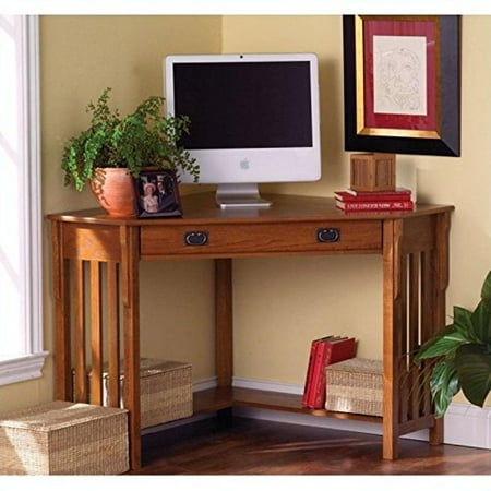 Corner Computer Desk - Mission Oak