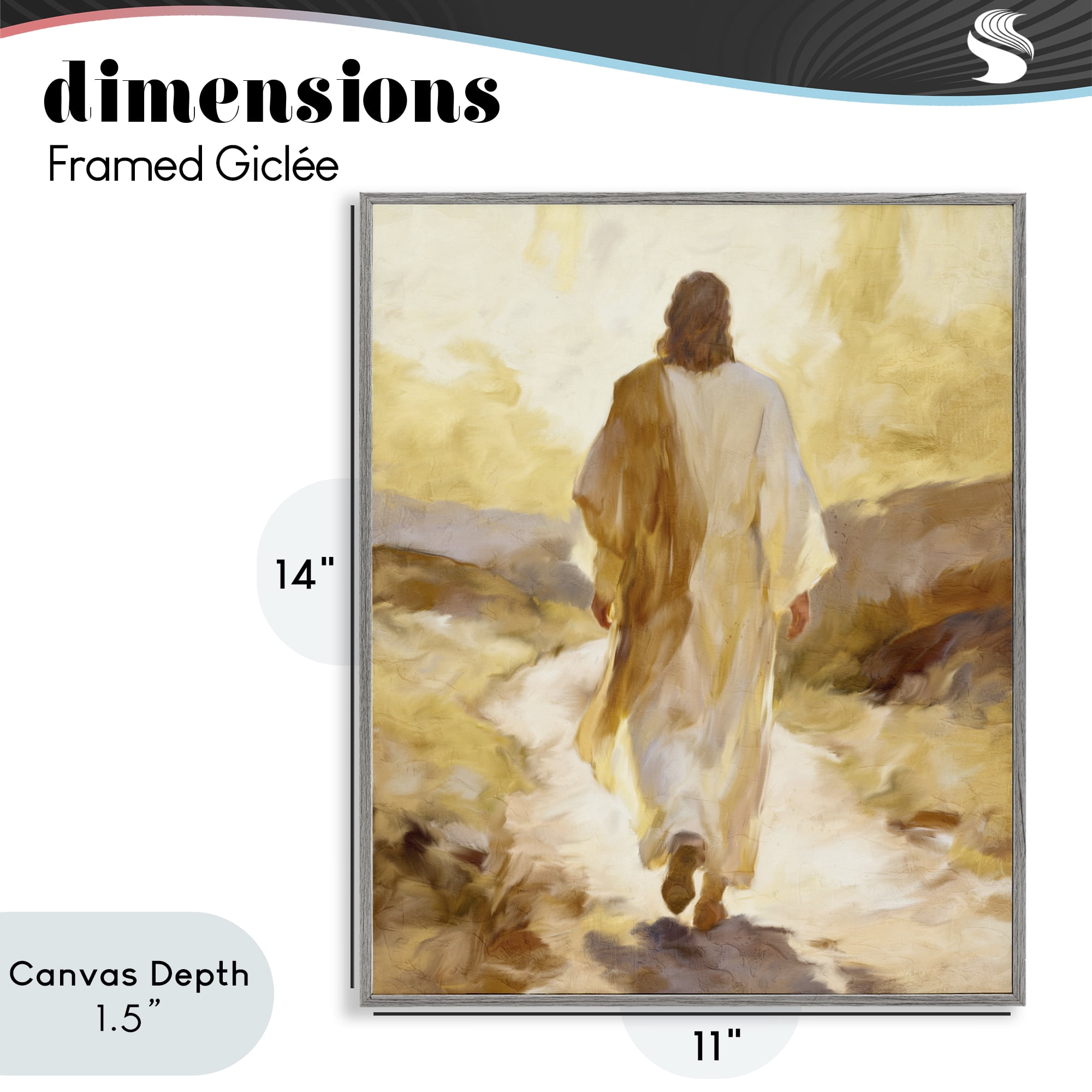 Stupell Industries Walk By Faith Sunset Gray Framed Giclee Art, design by Kim Allen