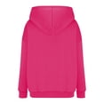 thumbnail image 5 of Spazoro Girls Swearshirts, Solid Color Long Sleeve Hooded Fall Winter Casual Pullover Tops for Girls Hot Pink Size 3 T, 5 of 6