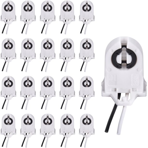 JACKYLED 20x T8 Fluorescent Lamp Holder Light Socket with Wires UL Non