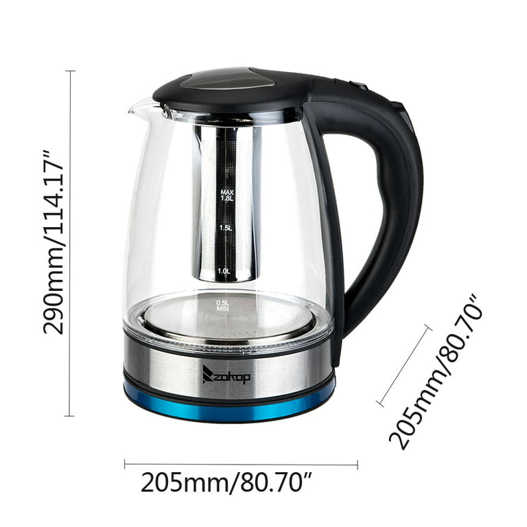 Dezin Electric Kettle, BPA Free Glass Electric Tea Kettle, 304 Stainless Steel Hot Water Kettle Warmer 1.8L with Fast Boil, Auto Shut-Off Boil Dry