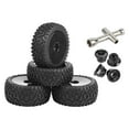 thumbnail image 2 of 4 piezas de neumáticos delanteros y traseros para buggy 1/10 Crawler, ruedas de coche modificadas, neumáticos para Negro, 2 of 8