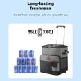 thumbnail image 2 of TFixol Portable Insulated Cooler Bag with Wheels, Large Capacity Outdoor Picnic Tote, Food Delivery Thermal Box, Navy Blue, 35L, Oxford Cloth & PEVA Material, 2 of 6