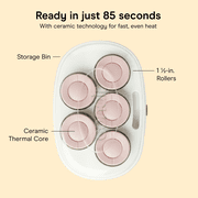 Conair Double Ceramic Hot Rollers, 5 Ceramic Flocked Extra-Large 1½” Rollers with Clips
