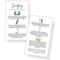 Smudging Instruction Cards  50 Pack  2x3.5" inches Business Card  Smudge Stick Instructions for Cleansing Negative Energy  Spiritual Cleansing  White Card with Colored Icons
