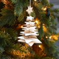 thumbnail image 2 of Christmas Wooden Star Ornaments Rustic Wood Hanging Decorations with Rope Christmas Tree Shaped Small Farmhouse Distressed Xmas Tree Decor for Winter Holiday Party Gifts, 2 of 6