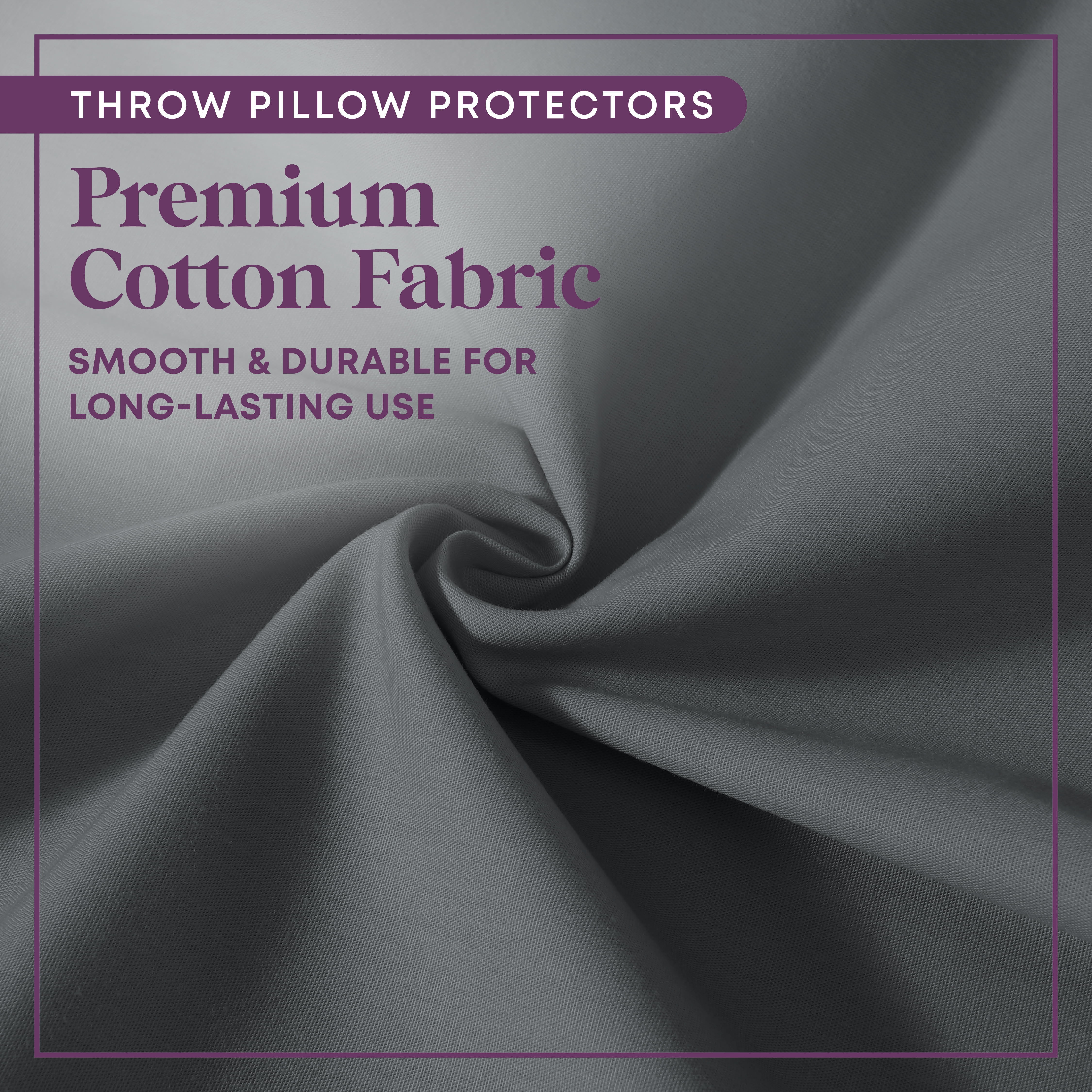 CIRCLESHOME Throw Pillow Protectors - 100% Cotton Breathable Pillowcases - 20 X 20 Square Pillowcases - Protects Pillows from Dirt, Dust and Debris (Square Pillow - 4 Pack- 20x20)