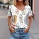thumbnail image 3 of Top de Verano Mujeres Cuello en V Casual Top de Manga Corta, Ligera Primavera Y Blusa de Verano para las Mujeres, 3 of 5