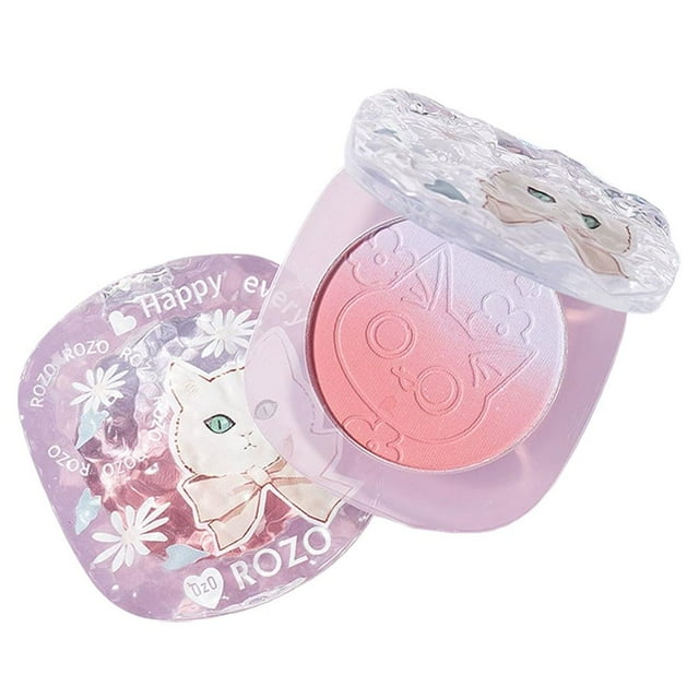 ROZO Powder Blusher Disc Bi Color Gradual Change Blush Facial Expanding Purple Powder Color