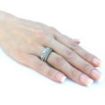 thumbnail image 2 of 2 PCS Princess CZ Center Top Grade Crystal Surround Stainless Steel Wedding Ring Set - Size 6, 2 of 7