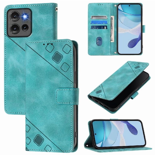 Wallet Case for Motorola Edge 50 with Card Slots & Stand, Shockproof Scratch-Resistant Cover Green