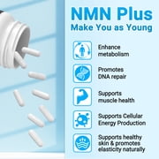 120mg NMN Plus(60 Capsules - 60 Servings) | NMN(Beta Nicotinamide Mononucleotide) NAD+ Precursor for Healthy Aging - Non-GMO, Gluten-Free, Vegetarian