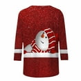 thumbnail image 5 of LEAVINGSUO Christmas Clothes Women, Long Blouses for Women Women's Fashion Christmas PrintLoose T-Shirt 3/4 Sleeves Blouse Round Neck Casual Tops, 5 of 5
