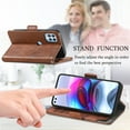 thumbnail image 4 of Case for Motorola Moto Edge S Cover Leather Wallet Folio Case Book Design Flip Magnetic Closure - Brown, 4 of 5
