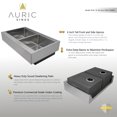thumbnail image 4 of Auric Sinks 36" Retro-fit Farmhouse Workstation Flat Front Apron 50/50 Double Bowl Stainless Steel Sink, SFAL-16-36-retro 5050 COMBO, 4 of 8
