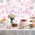thumbnail image 2 of 7x5ft Winter Snowflake Baby Shower Backdrop, Winter Pink Silver Snowflake Wonderland Background Backdrop Banner for Girls Baby Shower Party Decorations Snow Landscape Indoor Photo Booth Props, 2 of 5