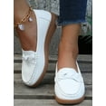 thumbnail image 4 of Fangasis Women Flats Lightweight Boat Shoes Slip On Loafers Nurse Casual Moccasin White 5.5, 4 of 8