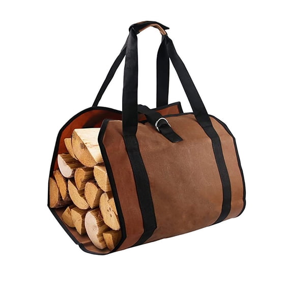 FIXPARTS Firewood Carriers with Padded Handles,Heavy Duty Log Wood Carrier for Firewood Bag(Brown)