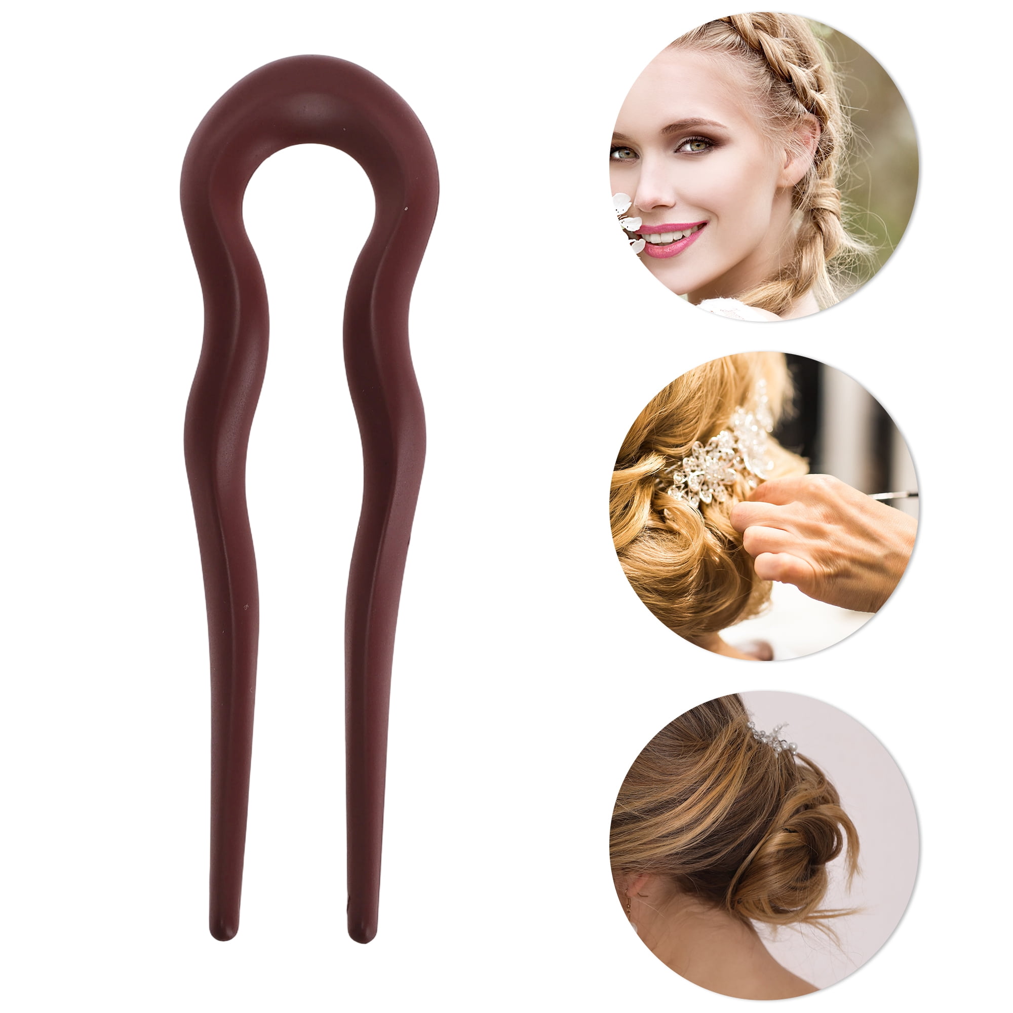 Unique Bargains U-shaped Hair Pin 5.04"x1.38" 1 Pc Claret