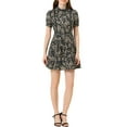 thumbnail image 2 of Allegra K Women's Elegant Short Sleeve Floral Summer Above the Knee Dress, 2 of 6