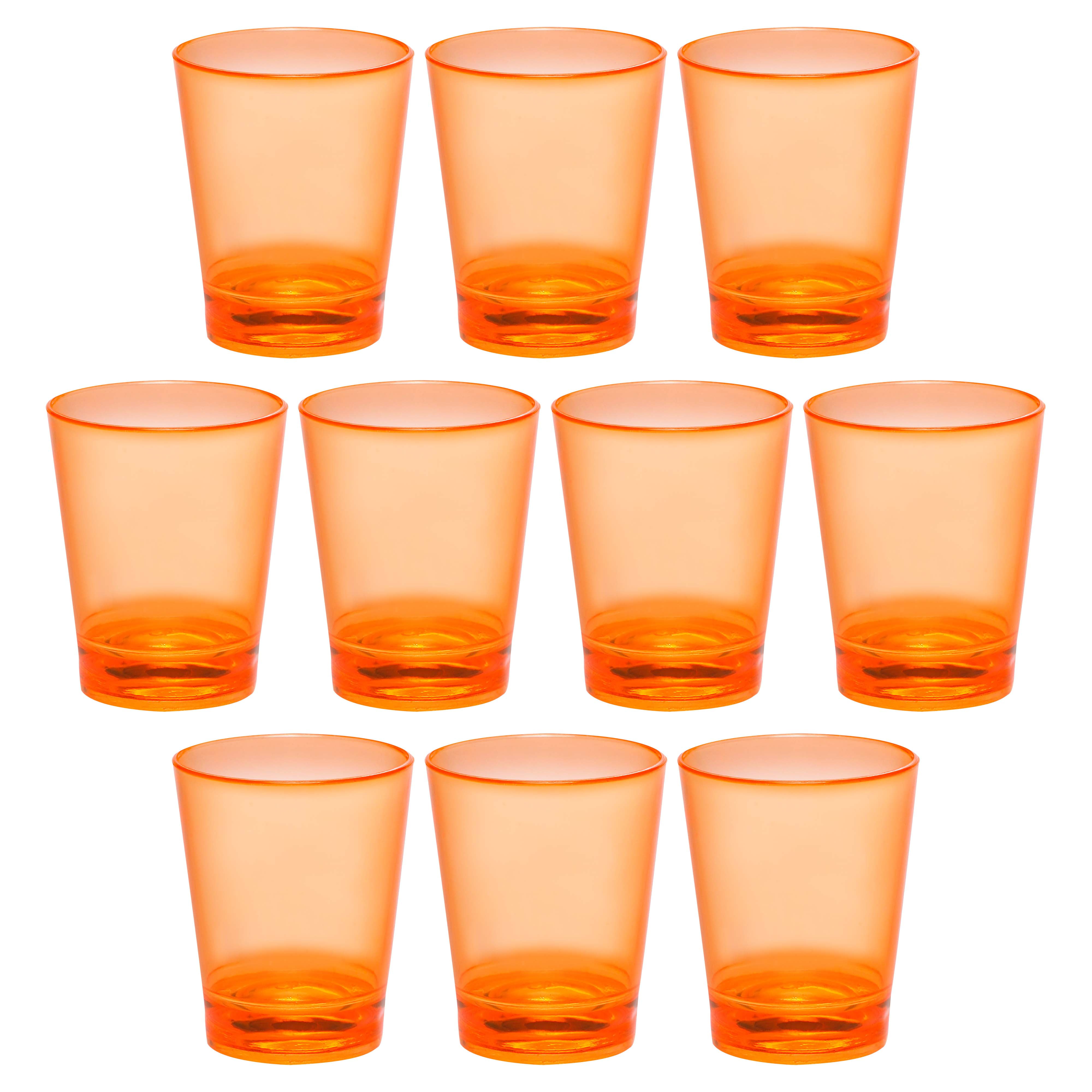 Translucent Plastic Shot Glasses 1.5 oz. Set of 10, Bulk Pack Acrylic, Great for Wedding