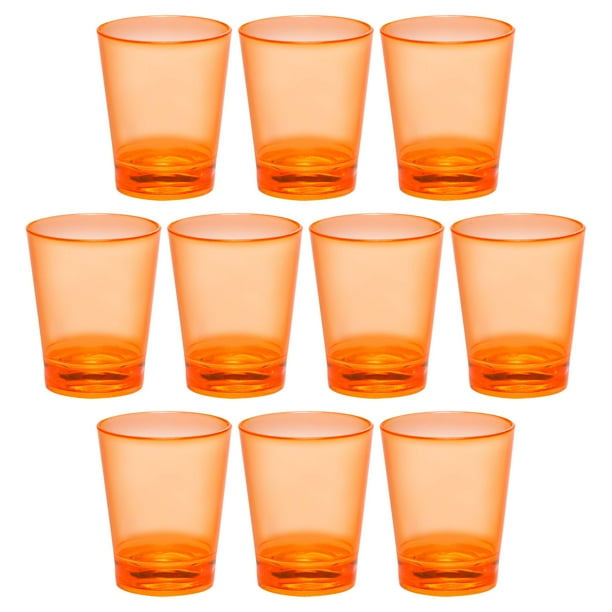Translucent Plastic Shot Glasses 1.5 oz. Set of 10, Bulk Pack Acrylic