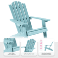 thumbnail image 3 of Naipo HDPS Outdoor Adirondack Chair, Patio Seat Weather Resistant, or Garden or Patio Widely Used in Outdoor, Fire Pit, Deck, Outside, Garden, Campfire (Blue), 3 of 8