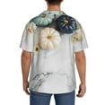 thumbnail image 5 of Sigee Pumpkin And White Marble Print Men's Shirts Casual Button Down Short Sleeve Summer Beach Shirt Hawaiian Vacation Shirts Tee Shirt-Medium, 5 of 7