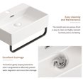 thumbnail image 4 of White Wall Mounted Vessel Sink with Towel Rack Small Bathroom Sink for Tight Spaces Modern Floating Vanity with Faucet Hole, 4 of 6