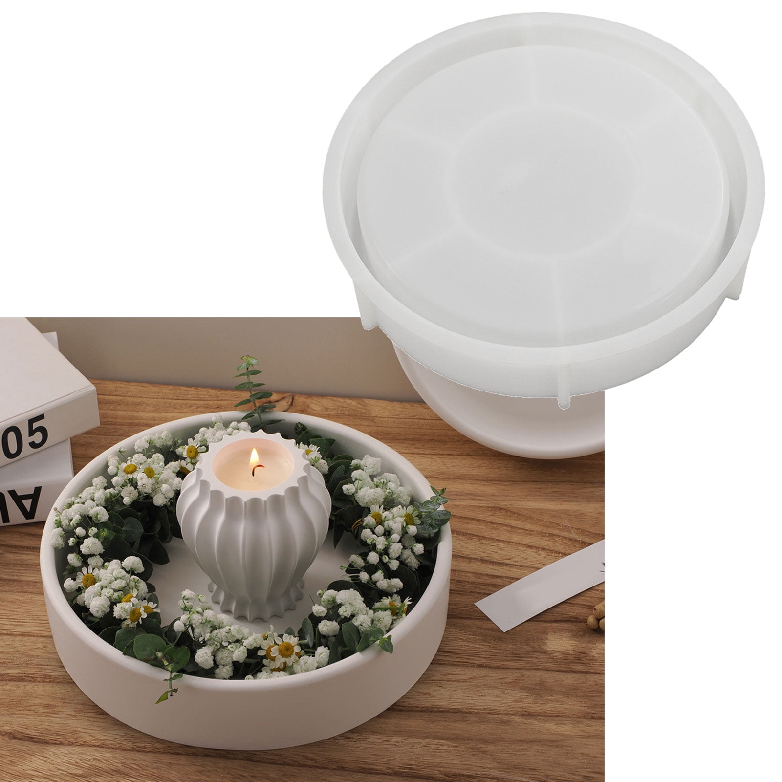 COMEET Storage Bowl Molds,Round Storage Bowl Silicone Molds Candle Tray Molds Plaster Molds Epoxy Resin Molds Castings Molds Flower Pots Molds