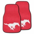 thumbnail image 2 of 2-pc Carpet Car Mat Set - Mustangs Southern Methodist University 17"x27", 2 of 2