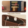 thumbnail image 4 of 90" Fireplace with Mantel, Large Farmhouse TV Stand with 36" Firewood Fireplace, LED Entertainment Center with Power Outlets Adjustable Shelves, 4 of 7