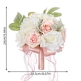 thumbnail image 2 of Artificial Rose Bridal Bouquet with Ribbon Handle – Lifelike Wedding Bouquet for Bride, Bridesmaids & Ceremony Decoration, White-Light Peach, 2 of 10