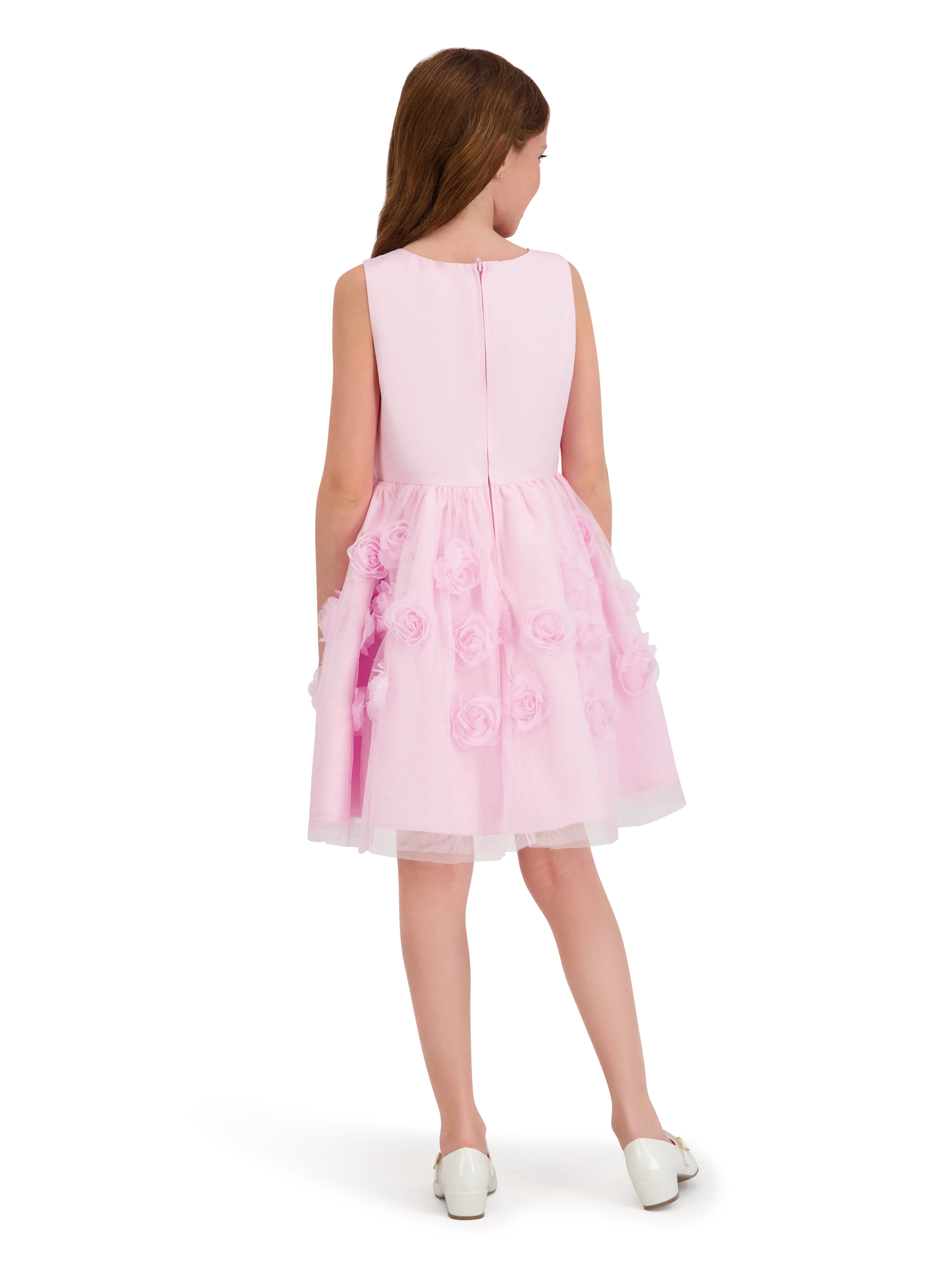 Kensie Girl Sleeveless Party Dress with Rosettes and Pearls, Sizes 4-16