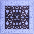 thumbnail image 1 of Ahgly Company Machine Washable Indoor Square Oriental Blue Industrial Area Rugs, 3' Square, 1 of 4