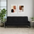 DHP Fairview Futon Set with Black Metal Frame, 6" Mattress and Storage