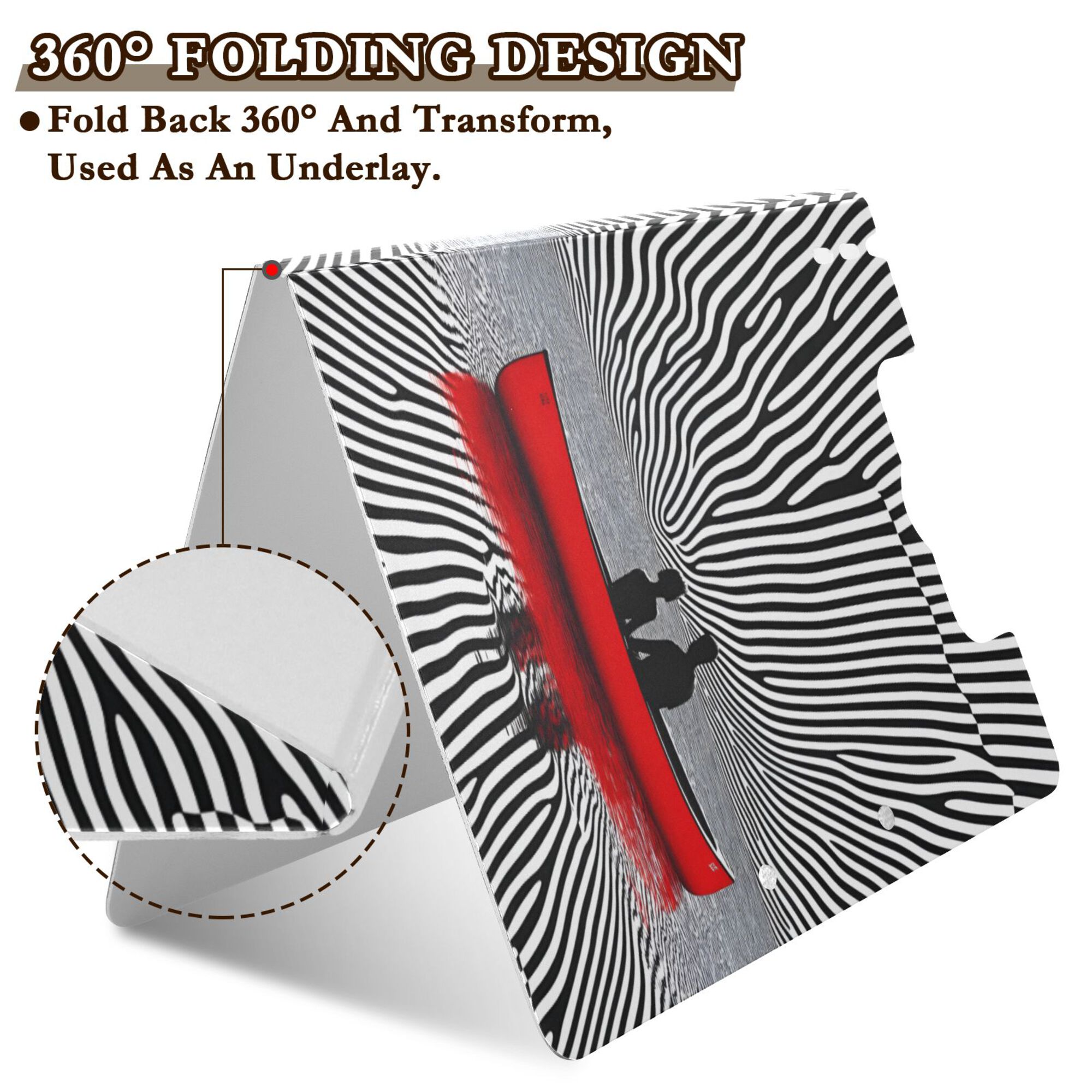 FORMRS A4 Clipboard Folder with Pen Holder Horizontal Foldable School Office Binder, Red Boat