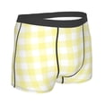 thumbnail image 3 of Balery Lemon Yellow Checkboard Men's Boxer Briefs, Soft and Breathable Cotton Underwear with nylon Waistband-Small, 3 of 9