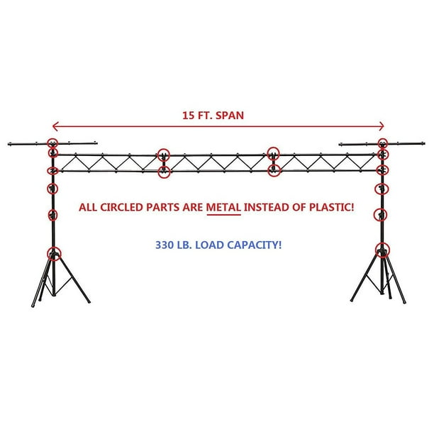 Cedarslink 15ft Portable Dj Lighting Truss Stand W T Bar Trussing Dj Lighting Truss Stand
