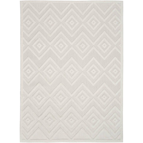 HomeRoots 479665 5 x 7 ft. Ivory & White Argyle Indoor & Outdoor Area Rug