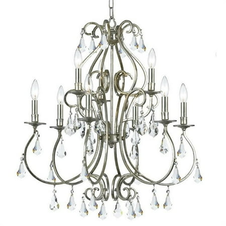 

Nine Light Chandelier in Traditional and Contemporary Style 25.5 inches Wide By 31 inches High-Hand Cut Crystal Type-Olde Silver Finish Bailey Street