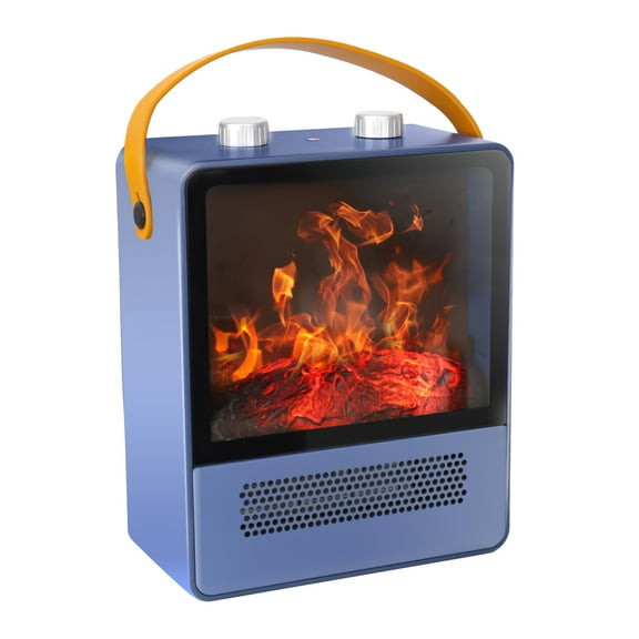 Portable Electric Fireplace Heaters with Realistic Flame, 1500W Space Heater with Safety Protection, Small Fireplace Heater for Indoor Use Christmas Decoration