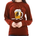 thumbnail image 3 of Big Size Happy Hour Soak Graphic Design Unisex Ring Spun Cotton Premium Long Sleeve T-shirt - Paprika XL, 3 of 4