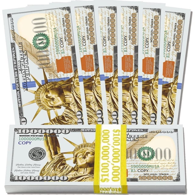 Billetes de Novela BOOSTEDBLUE 100 Million Dollars Azul Aprobado por la Industria